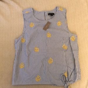 J Crew Striped Sleeveless Blouse